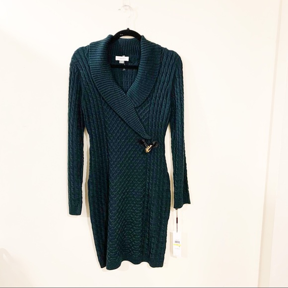 Calvin Klein Green Sweater Dress Size Medium NWT